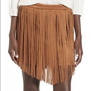 NWT Jolt faux suede tassel skirt, Sz. 5